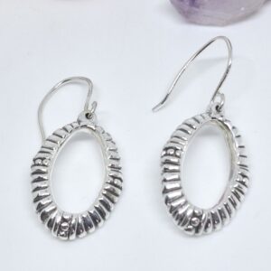 Silver Oval Hoops dangles