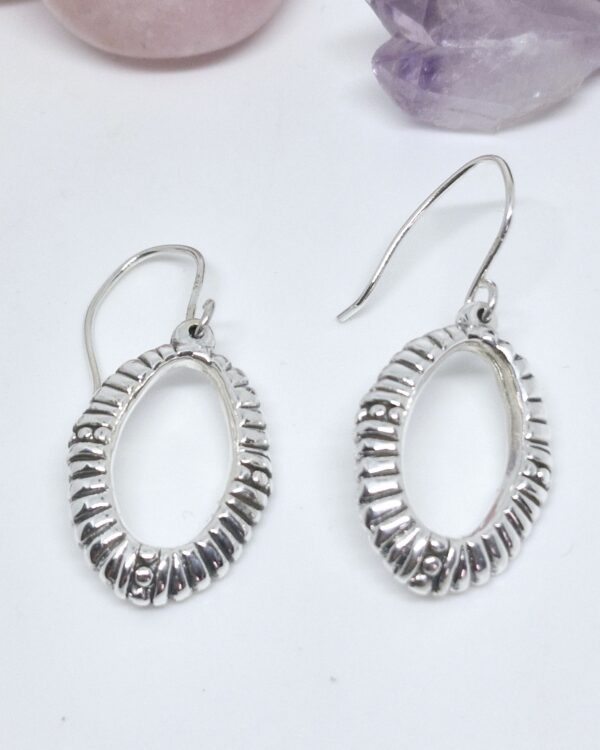 Silver Oval Hoops dangles