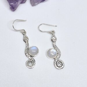 Rainbow Moonstone Snake dangles
